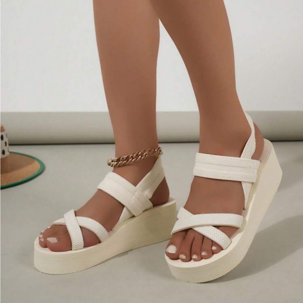 NWOT Beige Shein Wedge Sandals